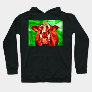 Cow in Green Hoodie